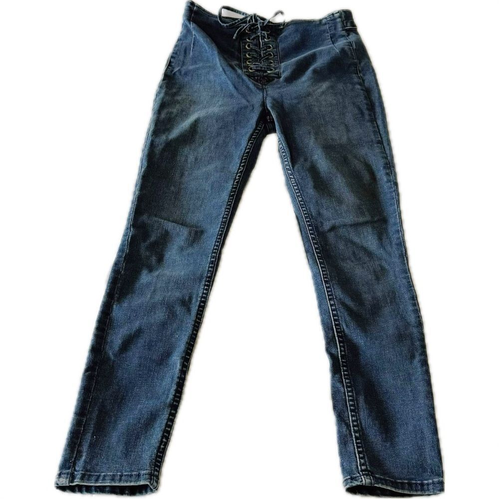 Free People‎ Lace-Up Blue Jeans